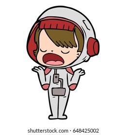 cartoon talking astronaut