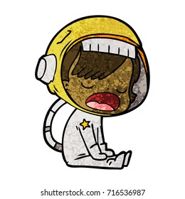 caricatura que habla astronauta