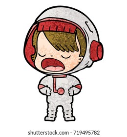 cartoon talking astronaut