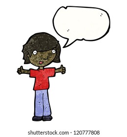 niño que habla de dibujos animados