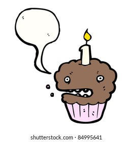 cartoon talking chocolate muffin