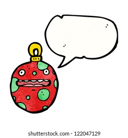 cartoon talking christmas bauble