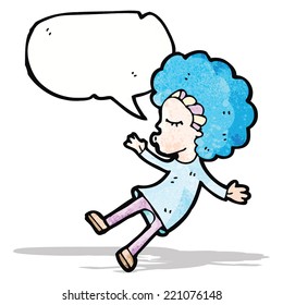 cartoon talking hippie girl