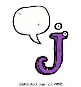 cartoon talking letter j