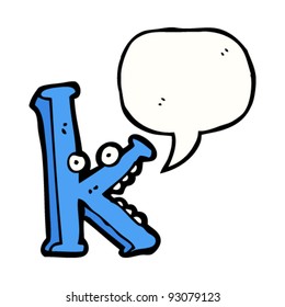 cartoon talking letter k