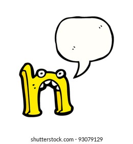 cartoon talking letter n