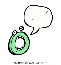 cartoon talking letter o