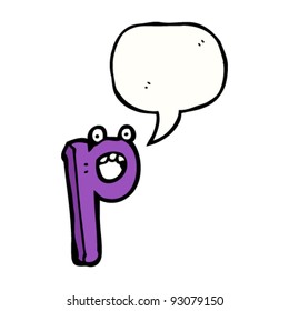 cartoon talking letter p