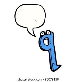 cartoon talking letter q