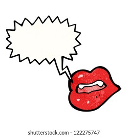 caricatura de dibujos animados hablando labios