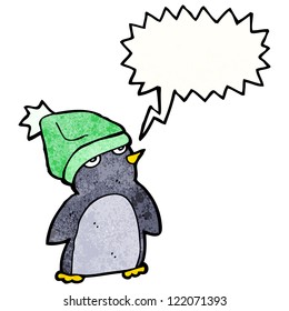 cartoon talking penguin