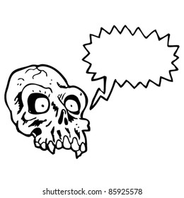 cartoon talking skull