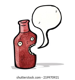 cartoon talking wine bottle