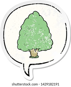 Karikaturenstaum mit Sprachblase bedrückter alter Aufkleber
