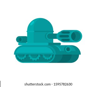 Cartoon Tank isolated. War machine toy. vector illustration
