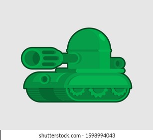Cartoon Tank isolated. War machine toy. vector illustration