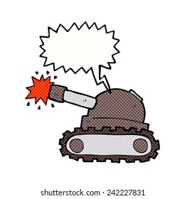 tanque de desenho animado com balão