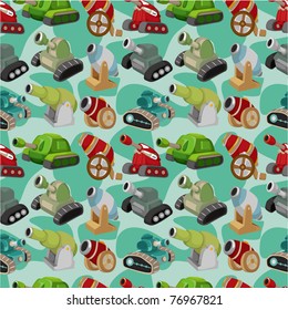 cartoon Tank/Cannon Weapon  seamless pattern