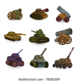 cartoon Tank/Cannon Weapon set icon