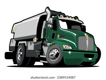 Cartoon tanker truck. Available EPS-8 vector format separated by groups and layers for easy edit