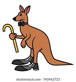 Cartoon Tap Dancer Kangaroo