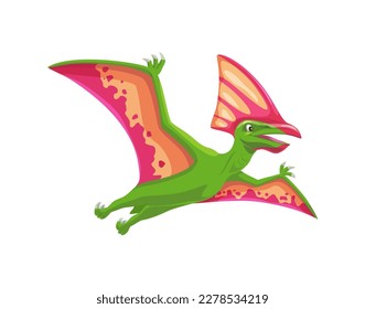 Cartoon tapejara dinosaur character. Isolated vector carnivore genus of Brazilian pterosaur from the Cretaceous Period. Prehistoric era winged flying reptile, dino animal predator beast, monster