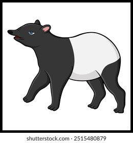 Tapir de desenhos animados sobre fundo branco