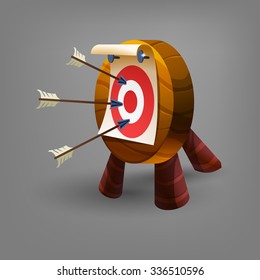 Cartoon target icon. Vector illustration.