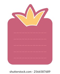 Cartoon task planner element isolated. Cute paper sticky note, to do list or memo message notepad paper sheet. Vector colorful blank schedule, note paper