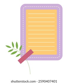 Cartoon task planner element isolated. Cute paper sticky note, to do list or memo message notepad paper sheet. Vector colorful blank schedule, note paper