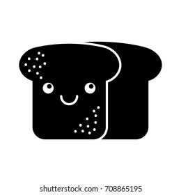 cartoon tasty bread leaf fresh kawaii