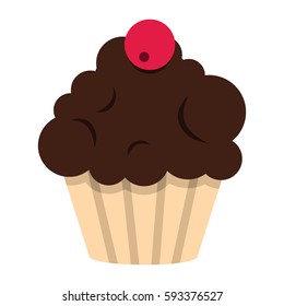 Cartoon tasty cake isolated on white background. Vector illustration. element for banner, infographic and label