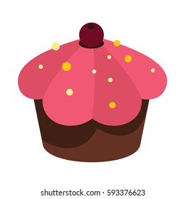Cartoon tasty cake isolated on white background. Vector illustration. element for banner, infographic and label