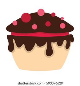 Cartoon tasty cake isolated on white background. Vector illustration. element for banner, infographic and label