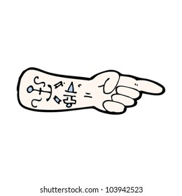 brazo de tatuaje de dibujos animados