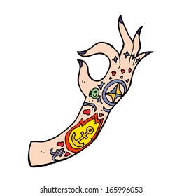 cartoon tattoo arm