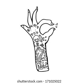 braço tatuagem desenho animado