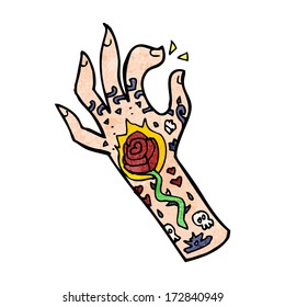 cartoon tattoo hand