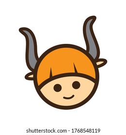 Cartoon Taurus Zodiac Icon Vector