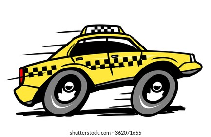 Cartoon taxi