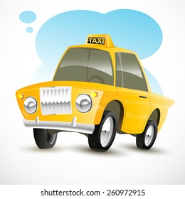 Cartoon taxi car.