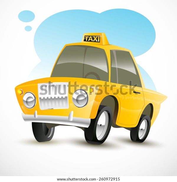 Cartoon taxi\
car.