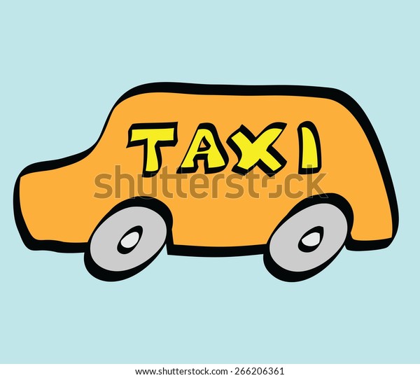 cartoon taxi  icon,\
vector illustration 