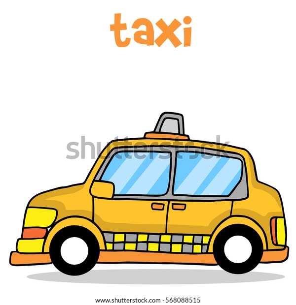 Cartoon taxi\
transportation vector\
art
