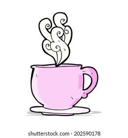 taza de té de dibujos animados con cubos de azúcar