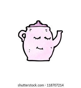 olla de té de dibujos animados