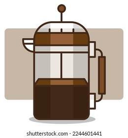 cartoon tea pot. Top view. Vector illustration. stock image.