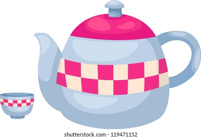 cartoon tea pot vector