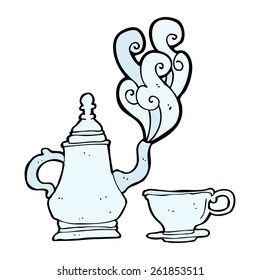 conjunto de té de dibujos animados