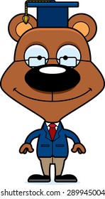 A cartoon teacher bear smiling.